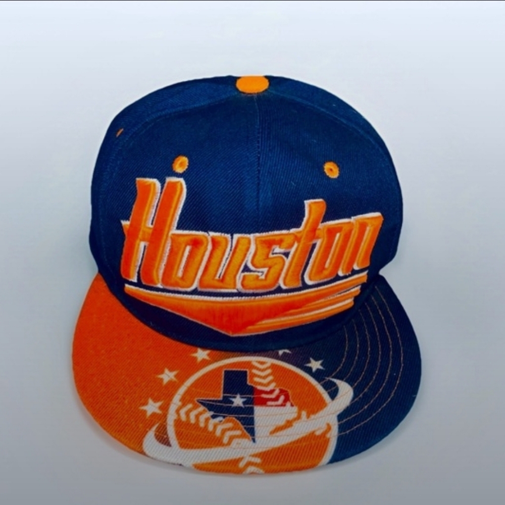 Houston Texas Astros Hat Snapnack Cap Themed Blue and Orange